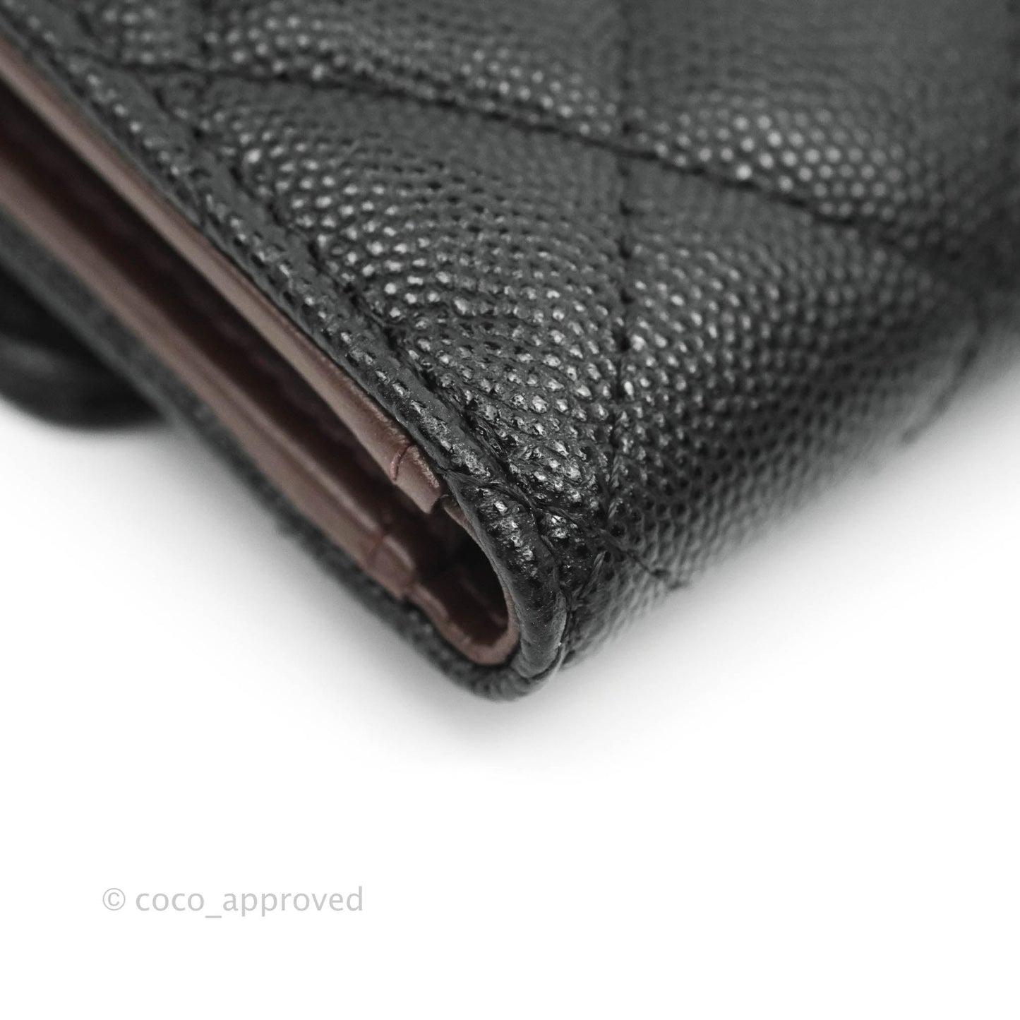 Chanel Classic Flap Wallet Black Caviar Gold Hardware⁣