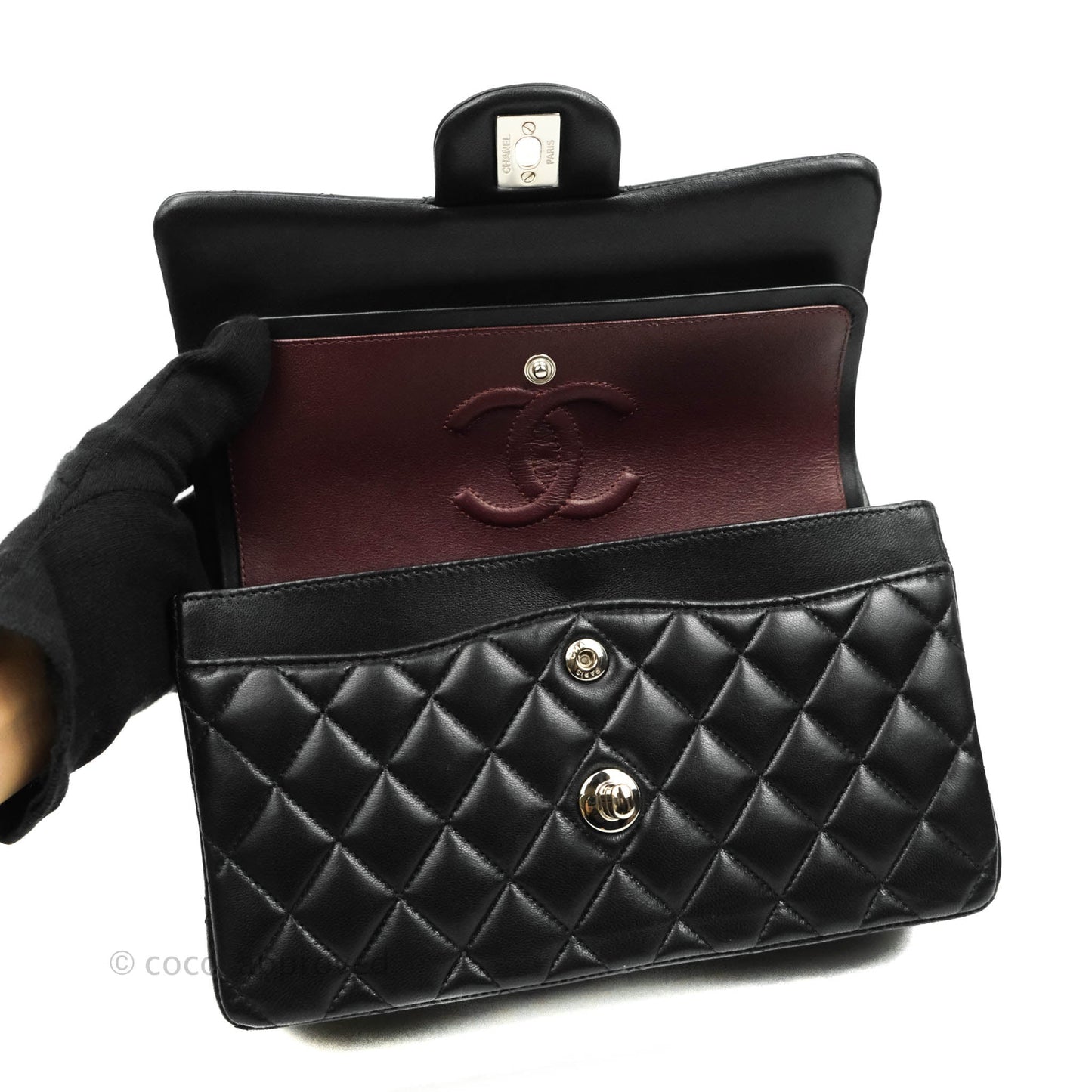 Chanel Small S/M Classic Flap Black Lambskin Silver Hardware