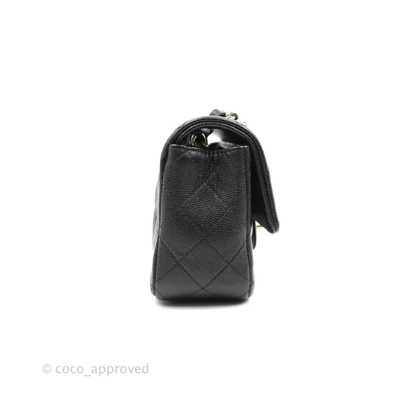 Chanel Quilted Mini Rectangular Flap Black Caviar Gold Hardware 18B