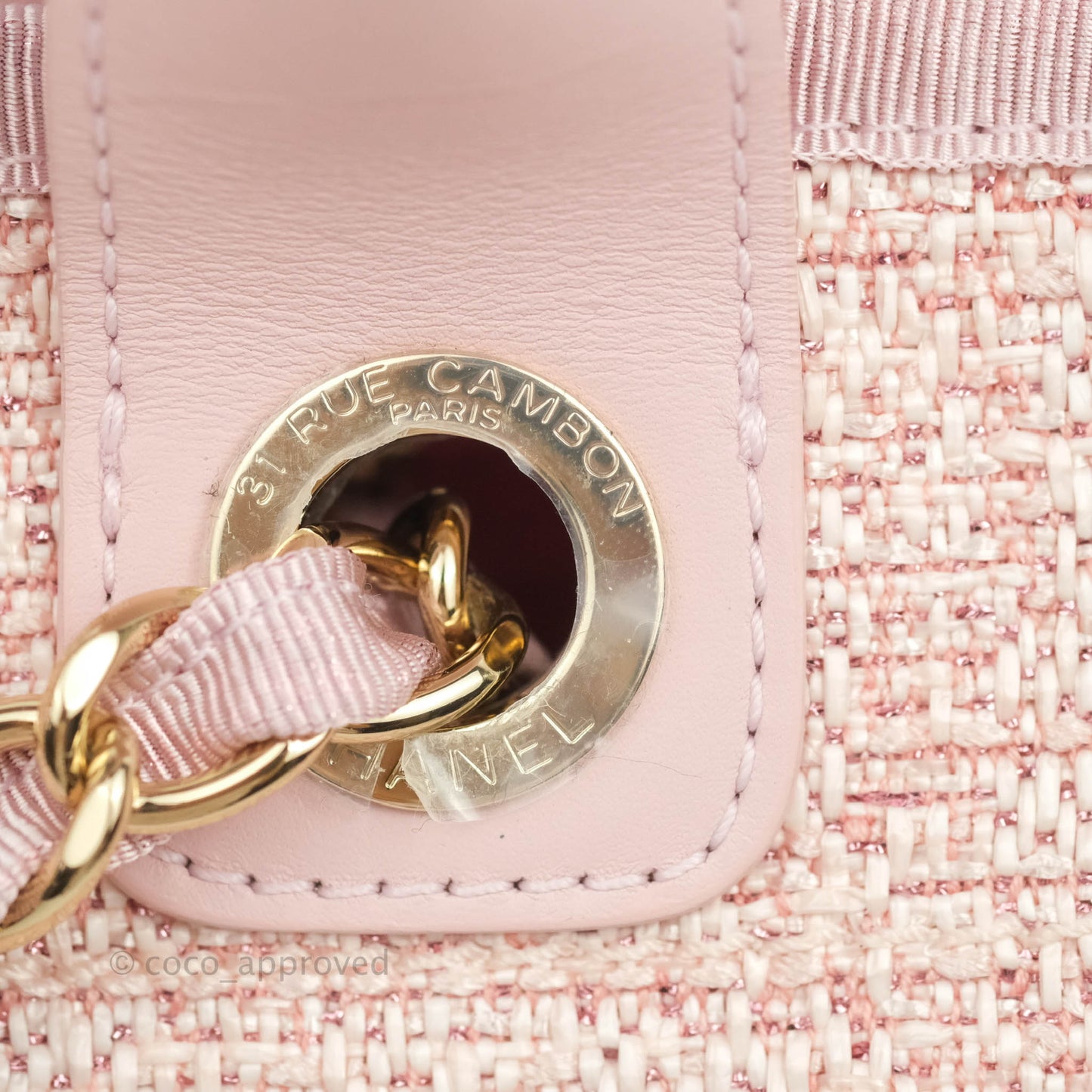 Chanel Large Deauville Pink Canvas Gold Hardware 19C
