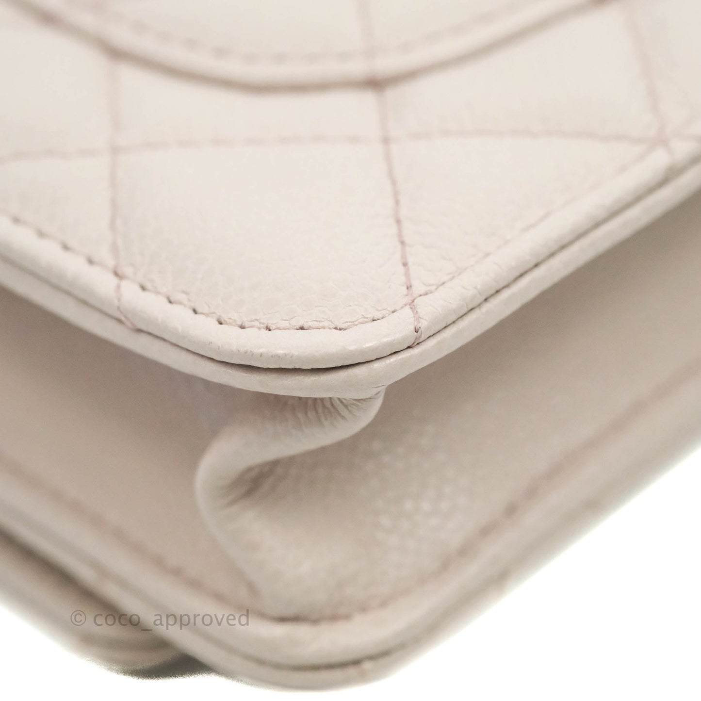 Chanel Quilted WOC Lilac Caviar CC Coco Chain Gold Hardware