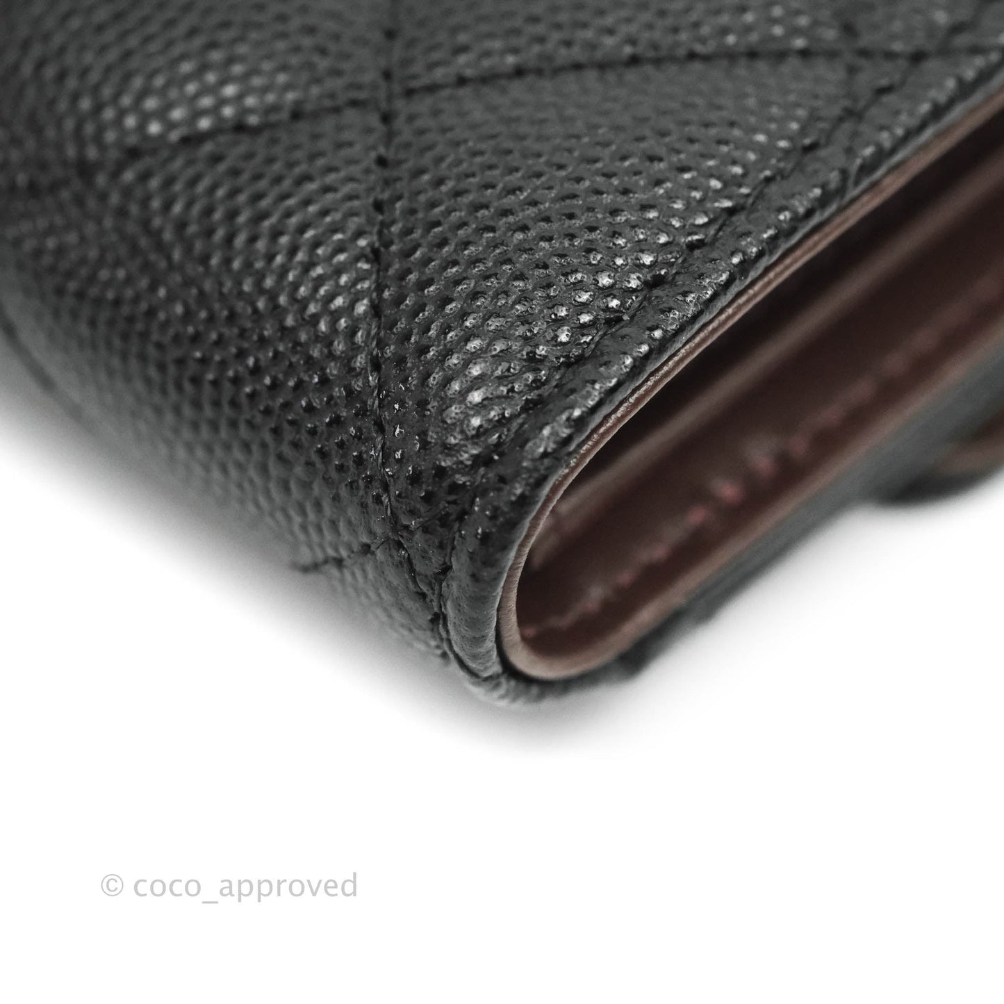 Chanel Classic Flap Wallet Black Caviar Gold Hardware⁣