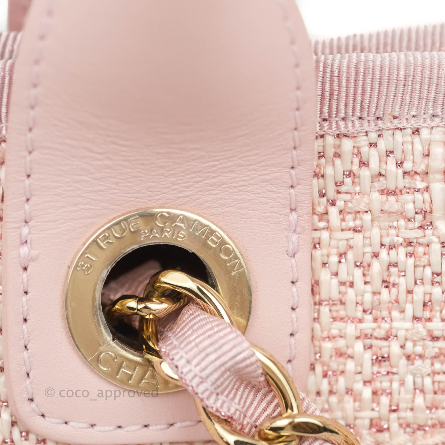 Chanel Large Deauville Pink Canvas Gold Hardware 19C