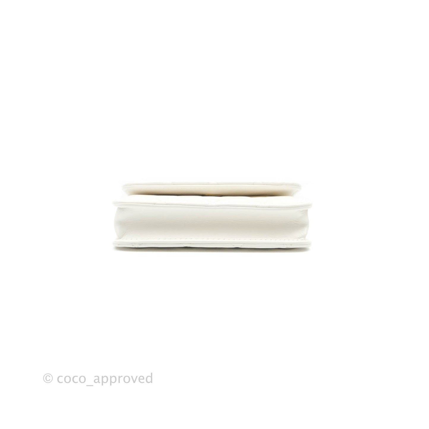 Chanel Mini Pearl Crush Clutch With Chain White Aged Gold Hardware
