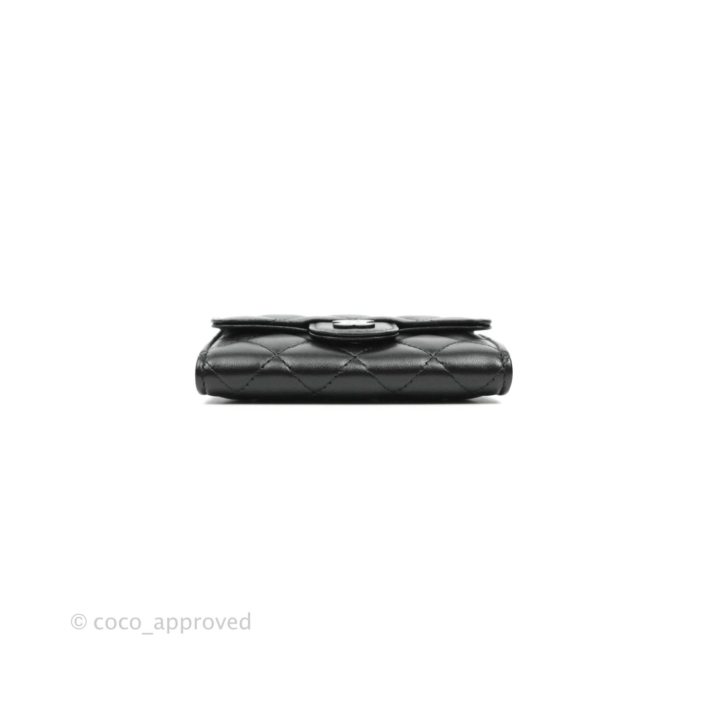 Chanel Quilted Flap Card Holder So Black Lambskin