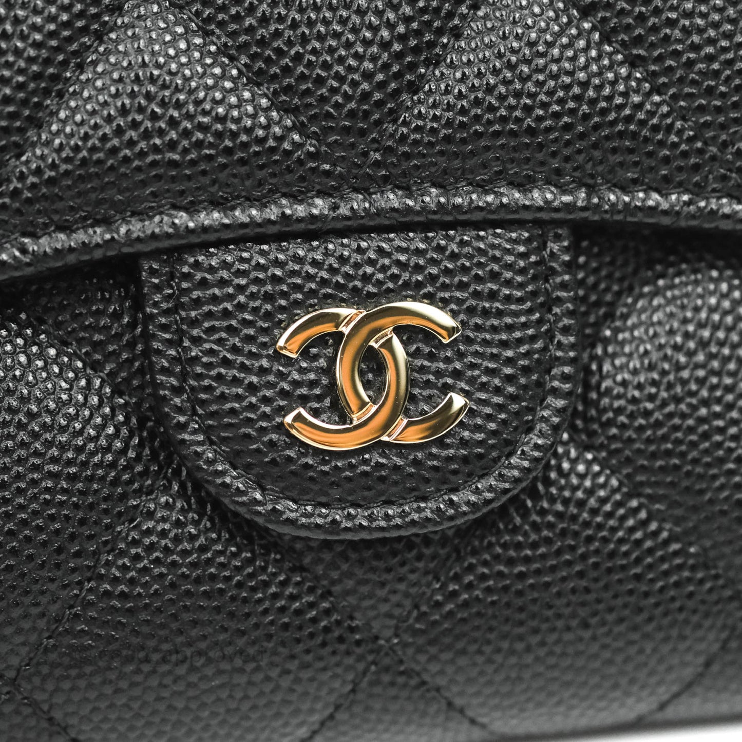 Chanel Classic Flap Wallet Black Caviar Gold Hardware⁣