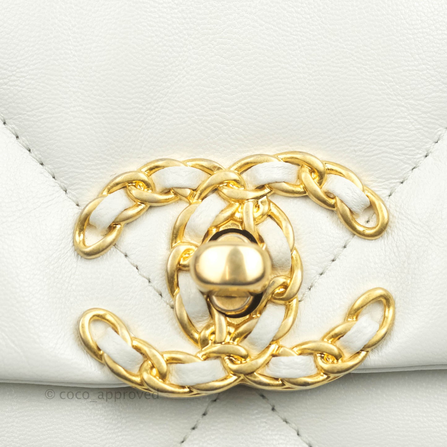 Chanel 19 Small White Goatskin Mixed Hardware 20A