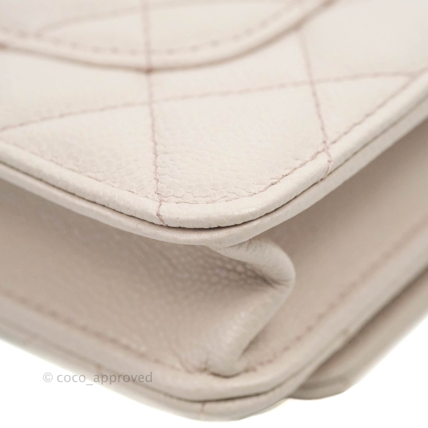 Chanel Quilted WOC Lilac Caviar CC Coco Chain Gold Hardware