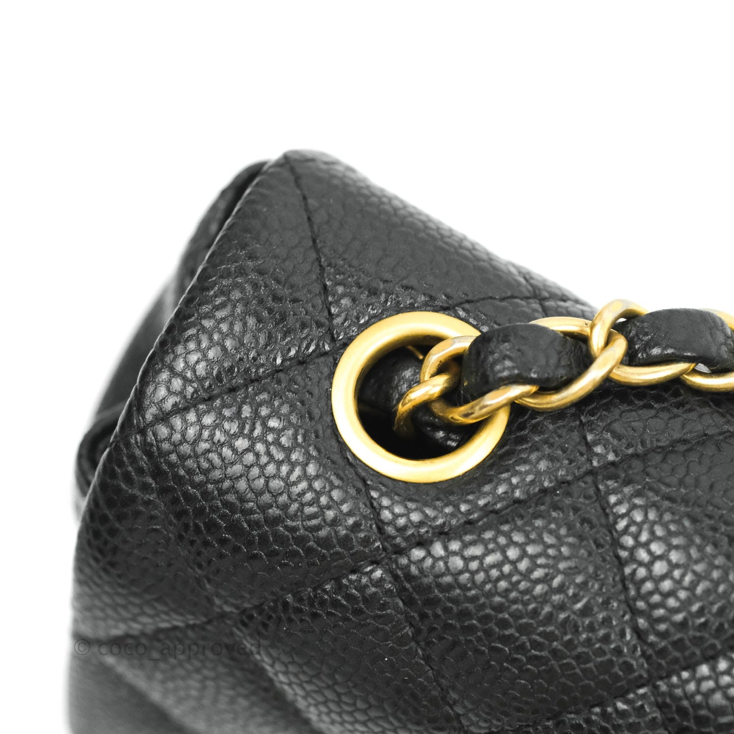 Chanel Quilted Mini Rectangular Black Caviar Gold Hardware
