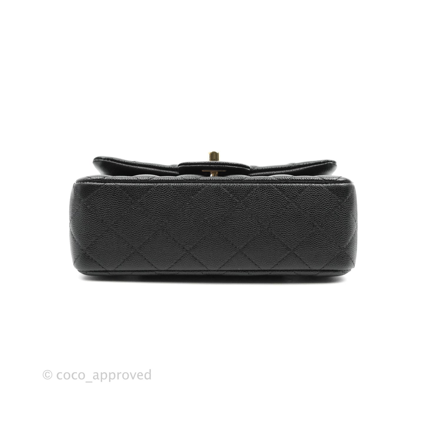 Chanel Quilted Mini Rectangular Flap Black Caviar Gold Hardware 18B