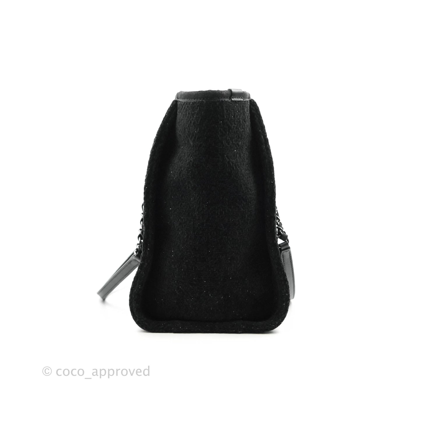 Chanel Medium Deauville Black Glitter Lurex Tote Bag 19A