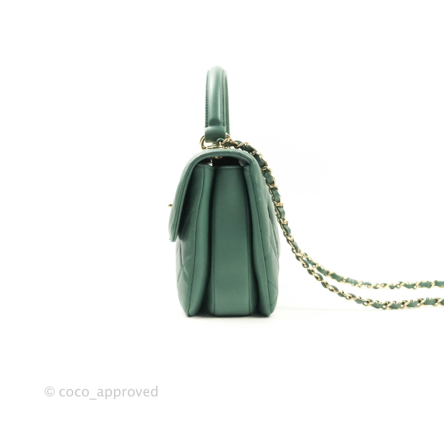 Chanel Quilted Trendy CC Small Green Lambskin Gold Hardware
