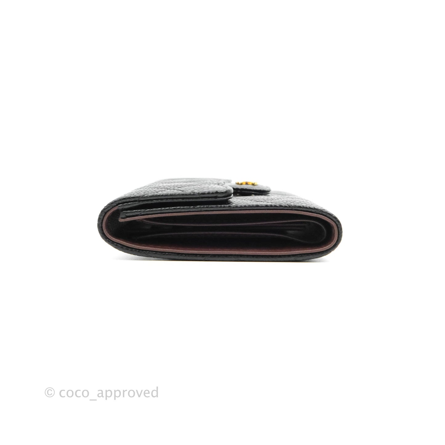 Chanel Classic Flap Wallet Black Caviar Gold Hardware