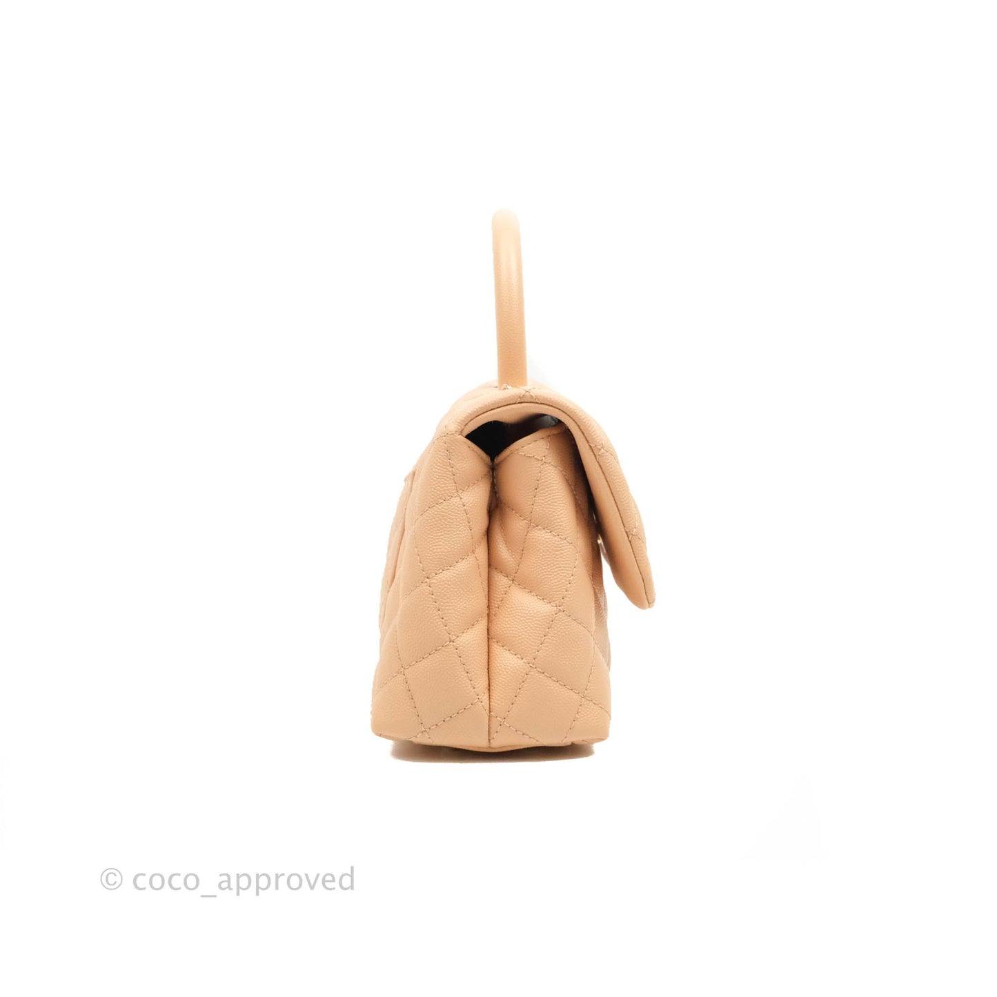 Chanel Mini Coco Handle Light Beige Pink Caviar Gold Hardware