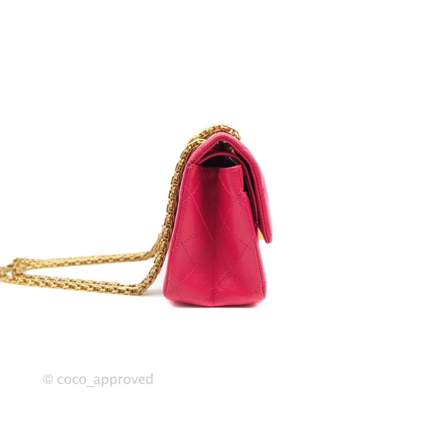 Chanel Reissue 224 Flap Quilted Fuschia Pink Caviar Aged Gold Hardware