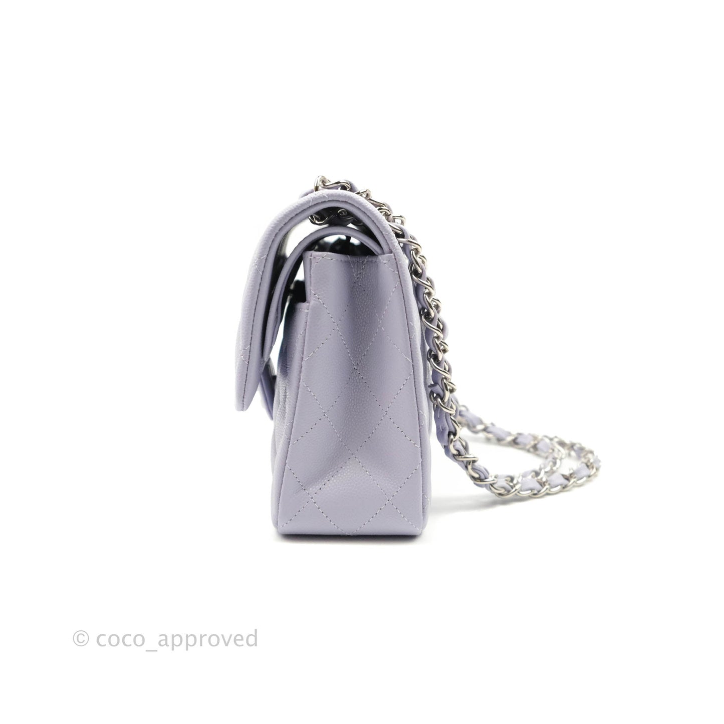 Chanel Classic Small S/M Flap Lilac Caviar Silver Hardware 21K