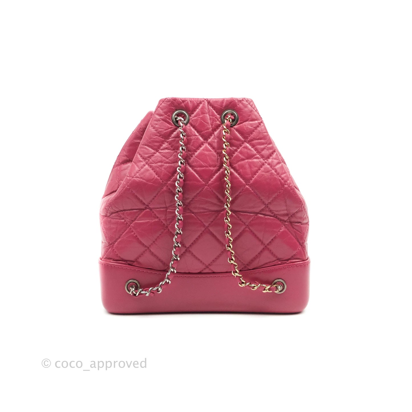 Chanel Gabrielle Backpack Pink Aged Calfskin Small Black