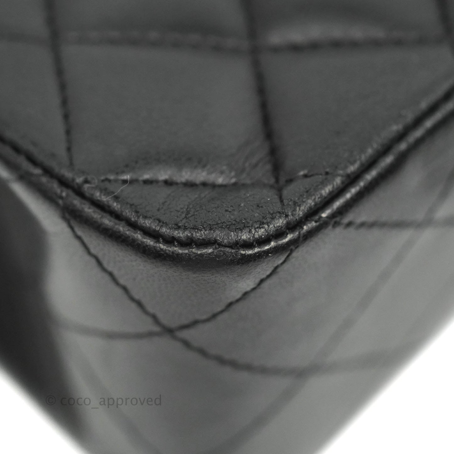 Chanel Classic M/L Medium Double Flap Black Lambskin Silver Hardware