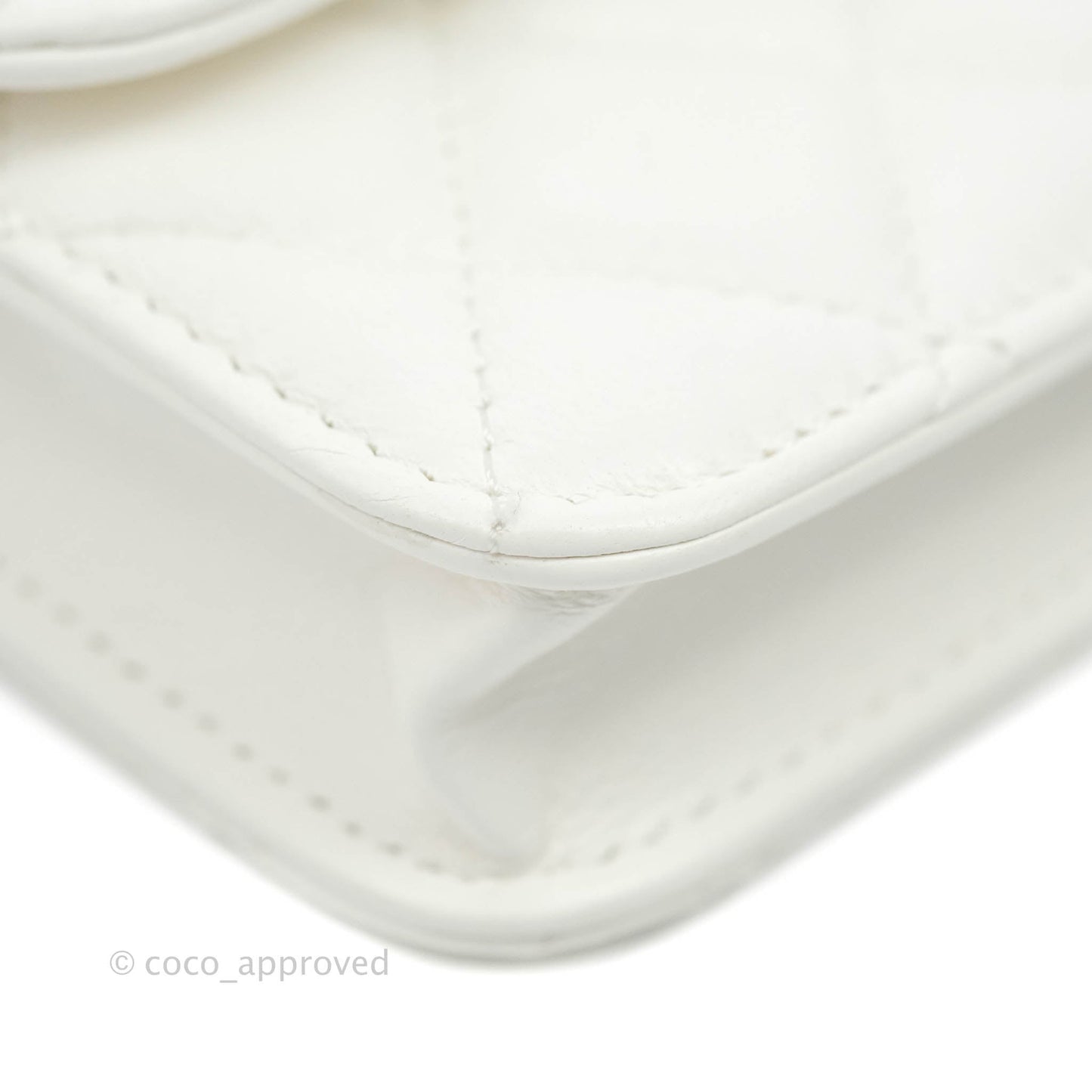 Chanel Mini Pearl Crush Clutch With Chain White Aged Gold Hardware