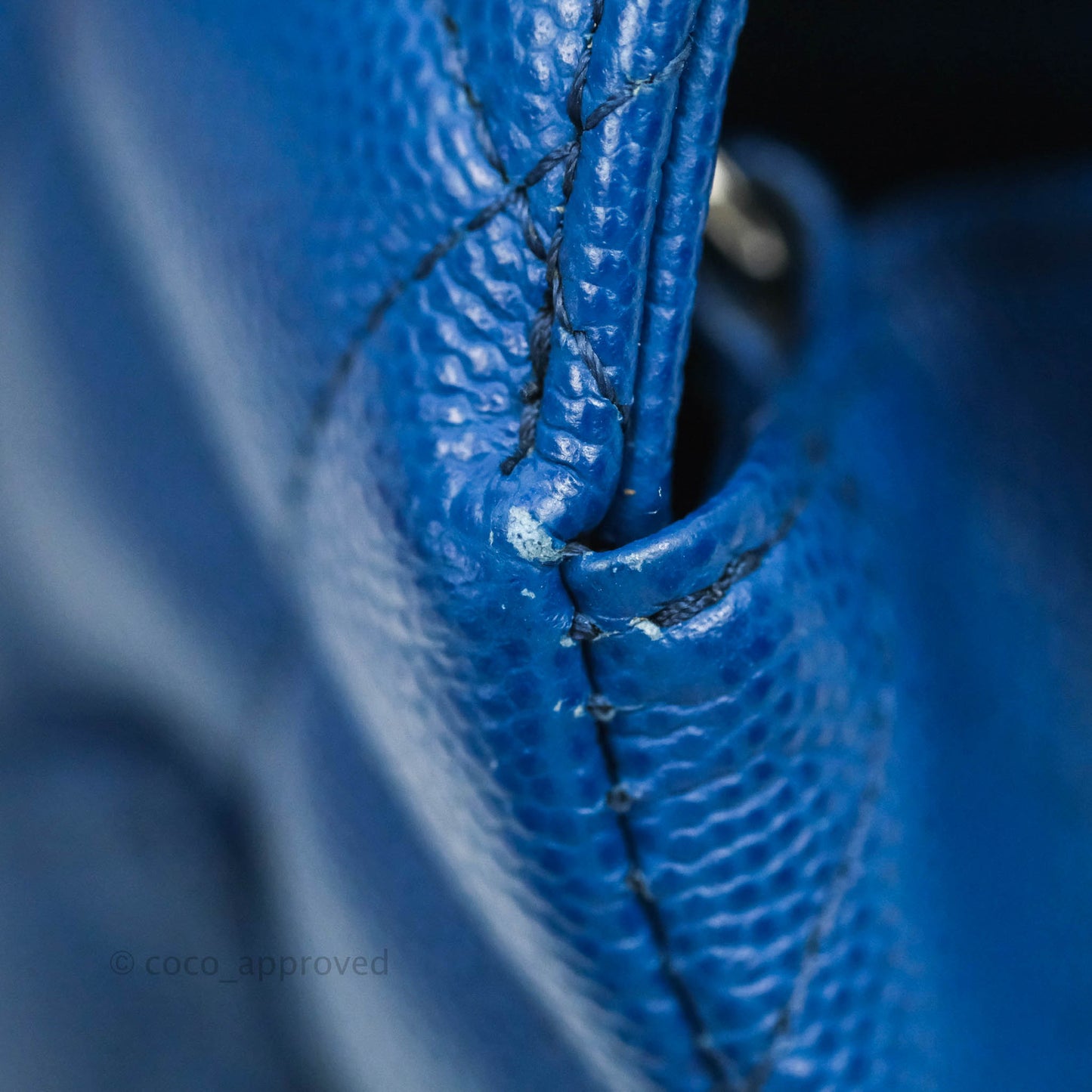Chanel Quilted Mini Rectangular Flap Blue Caviar Silver Hardware