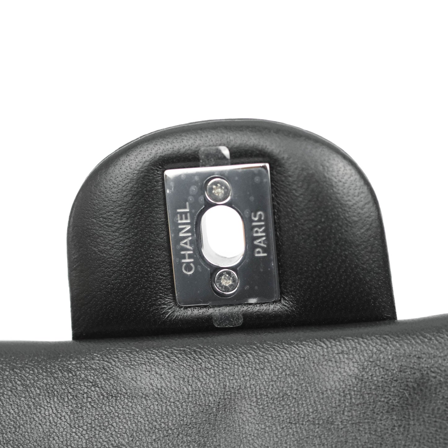 Chanel Quilted Mini Rectangular Flap Black Lambskin Silver Hardware