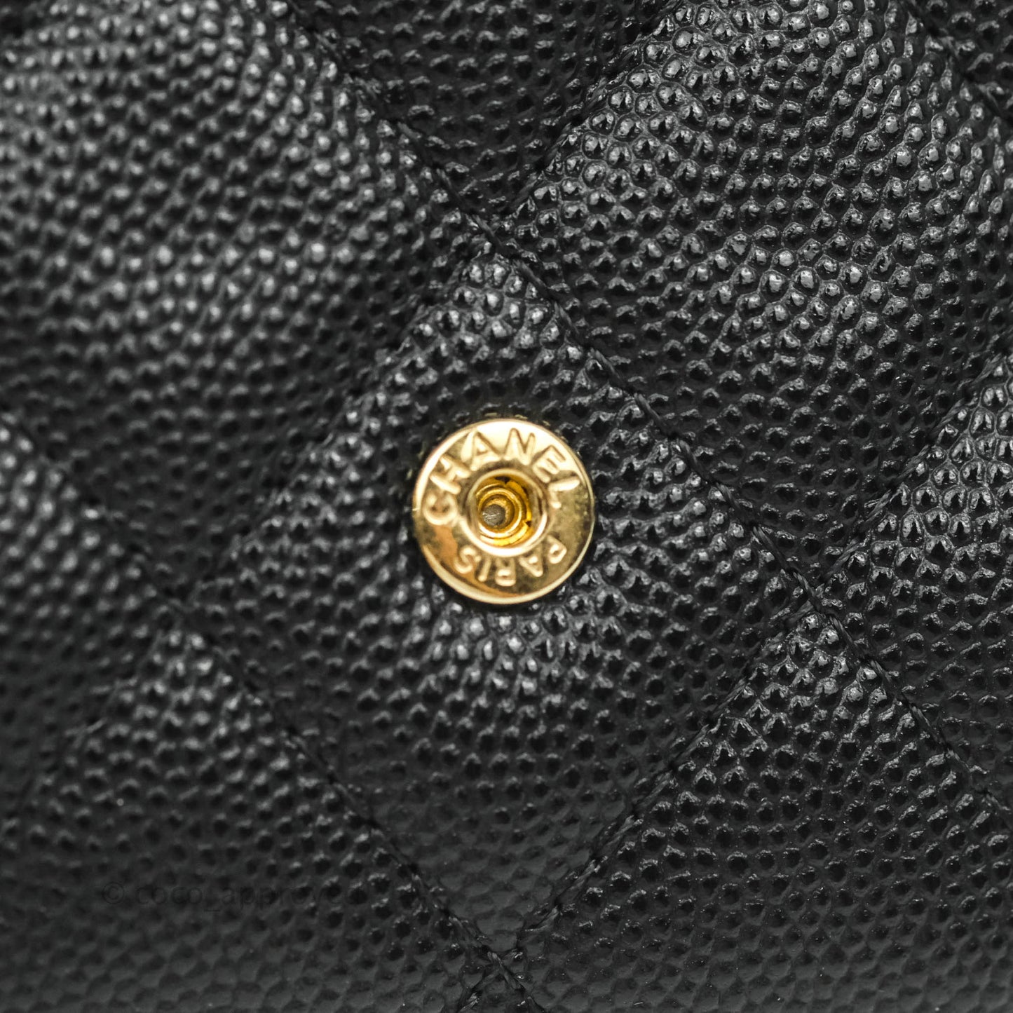 Chanel Classic Flap Wallet Black Caviar Gold Hardware⁣