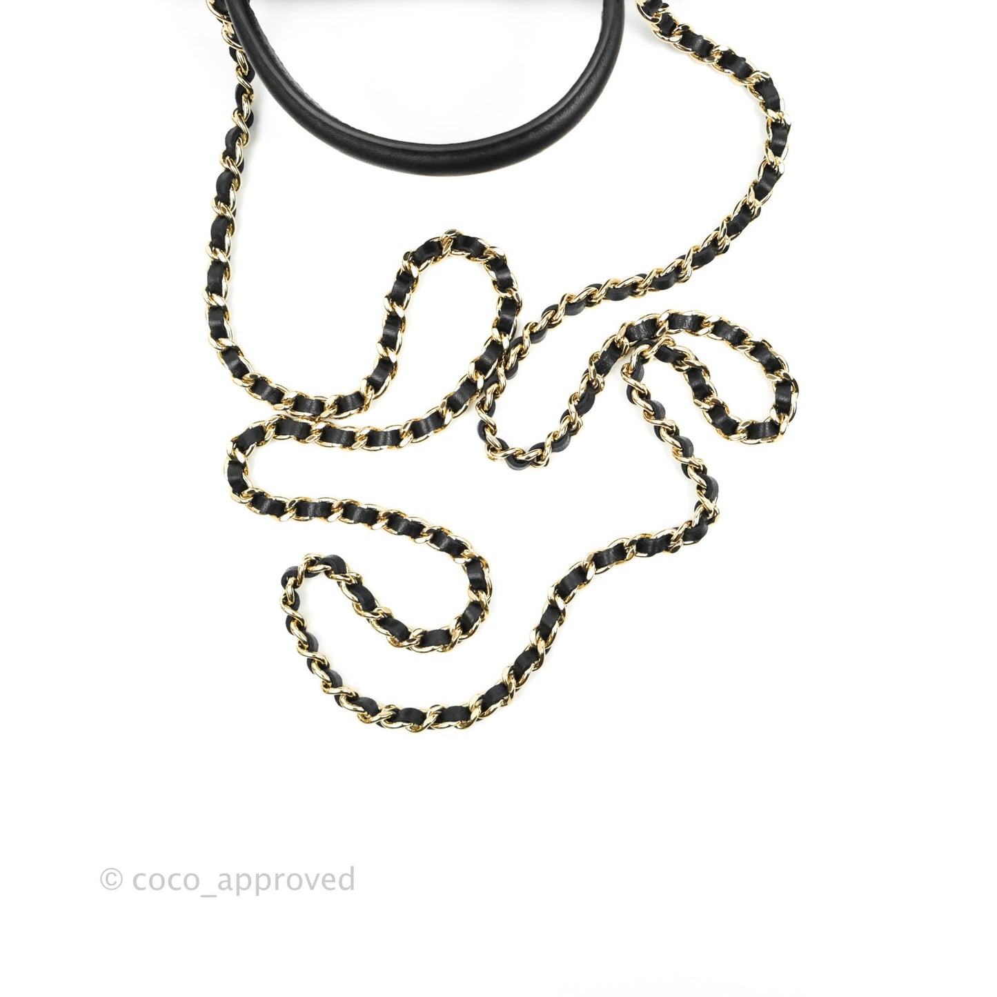Chanel Classic Vanity Rectangular Top Handle With Chain Black Lambskin Gold Hardware