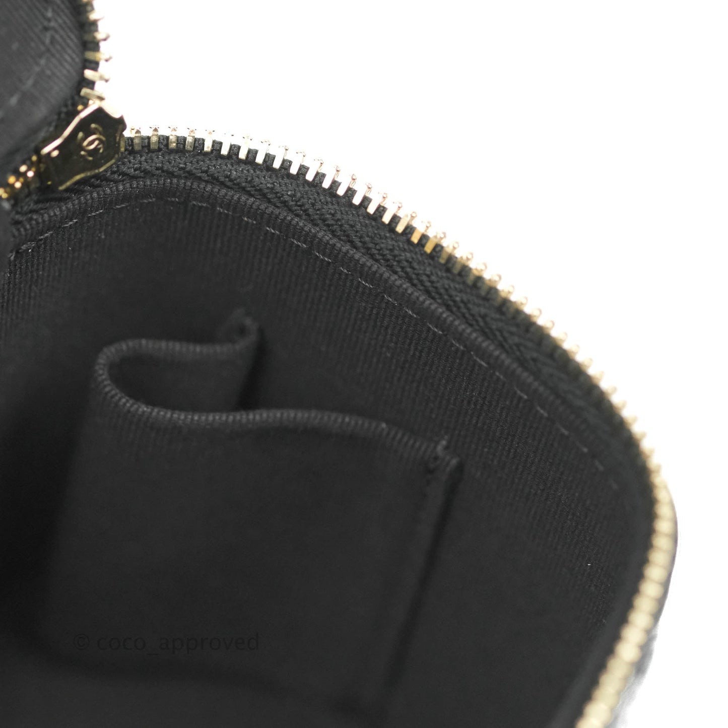 Chanel Classic Vanity Rectangular Top Handle With Chain Black Lambskin Gold Hardware