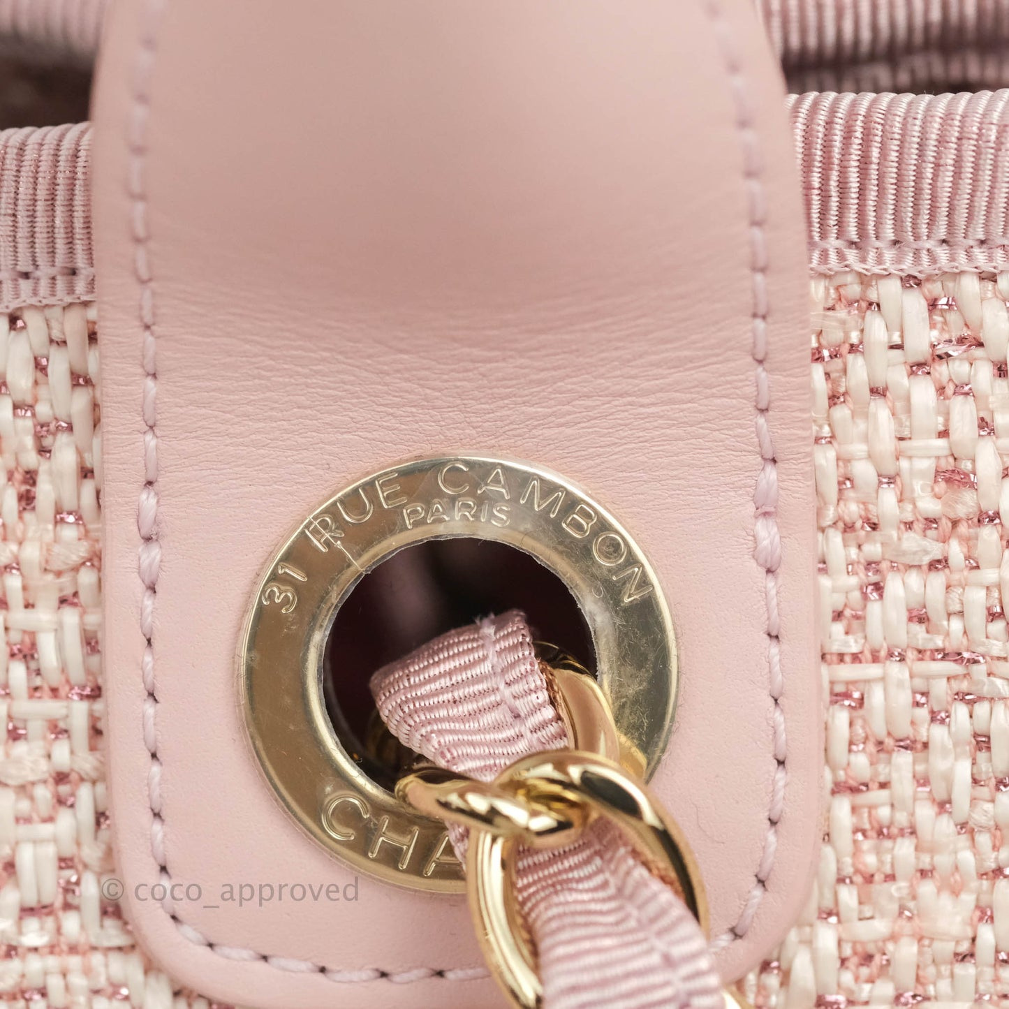 Chanel Large Deauville Pink Canvas Gold Hardware 19C