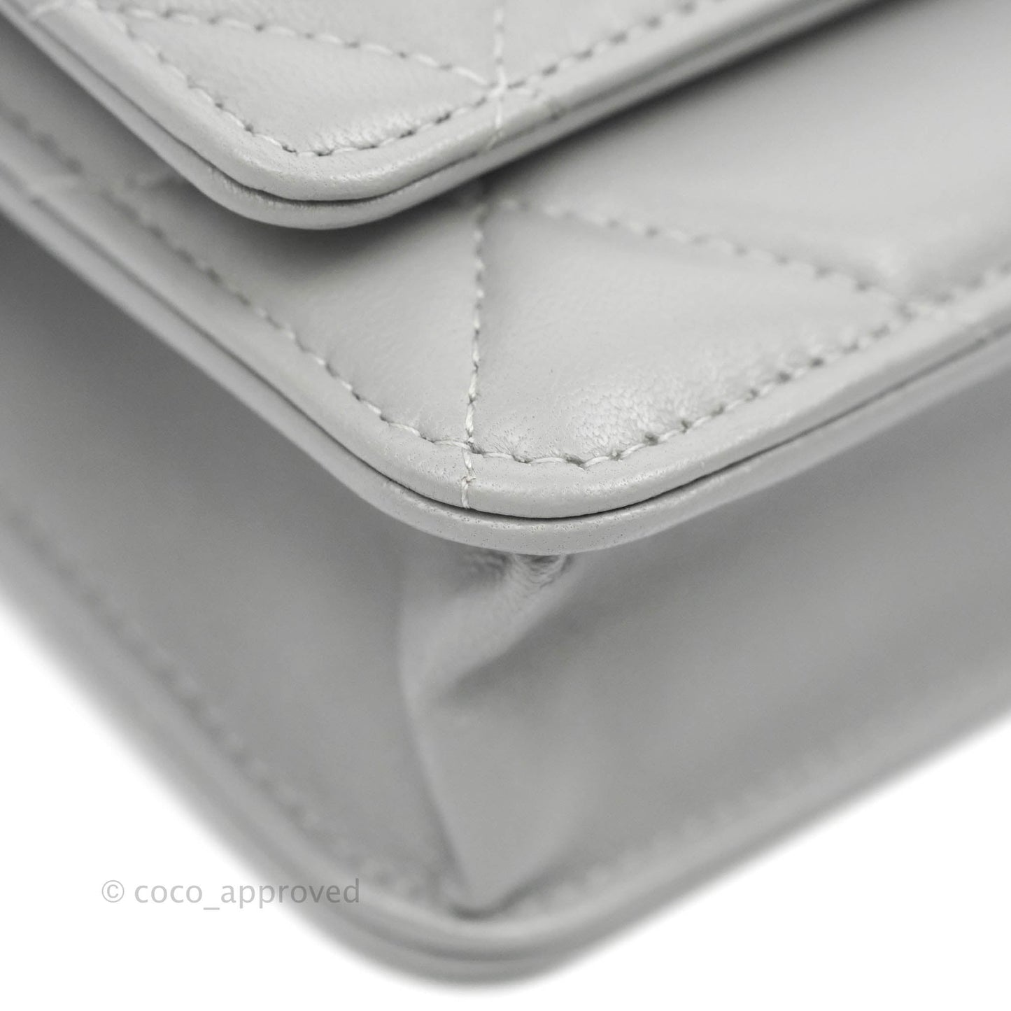 Chanel 19 Wallet on Chain WOC Grey Lambskin Mixed Hardware
