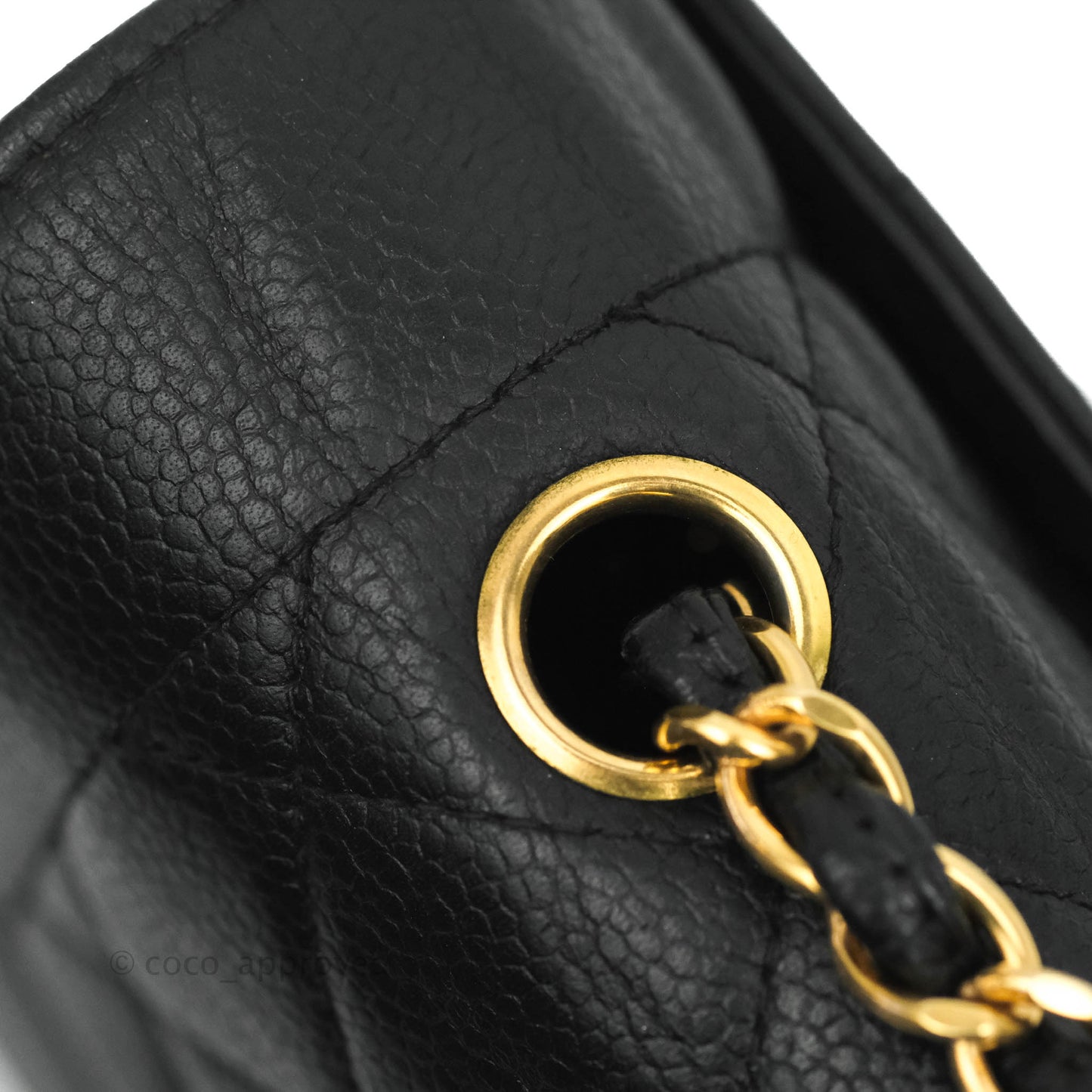 Chanel Vintage Medium Classic Diana Flap Bag Black Caviar 24K Gold Hardware