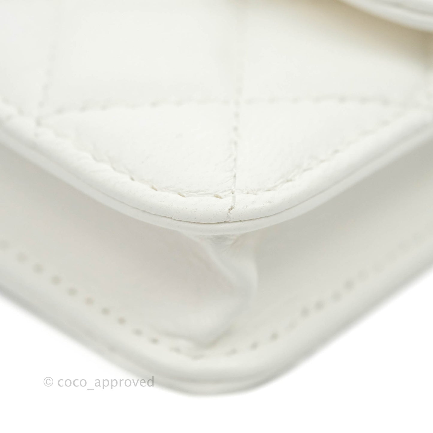 Chanel Mini Pearl Crush Clutch With Chain White Aged Gold Hardware