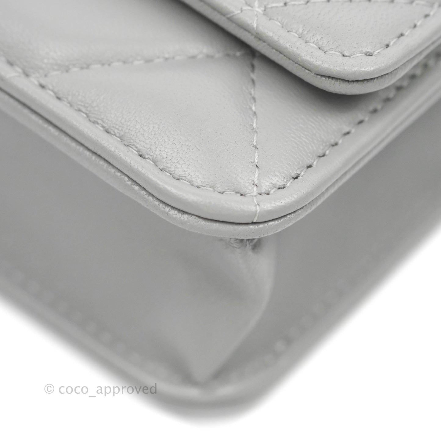 Chanel 19 Wallet on Chain WOC Grey Lambskin Mixed Hardware