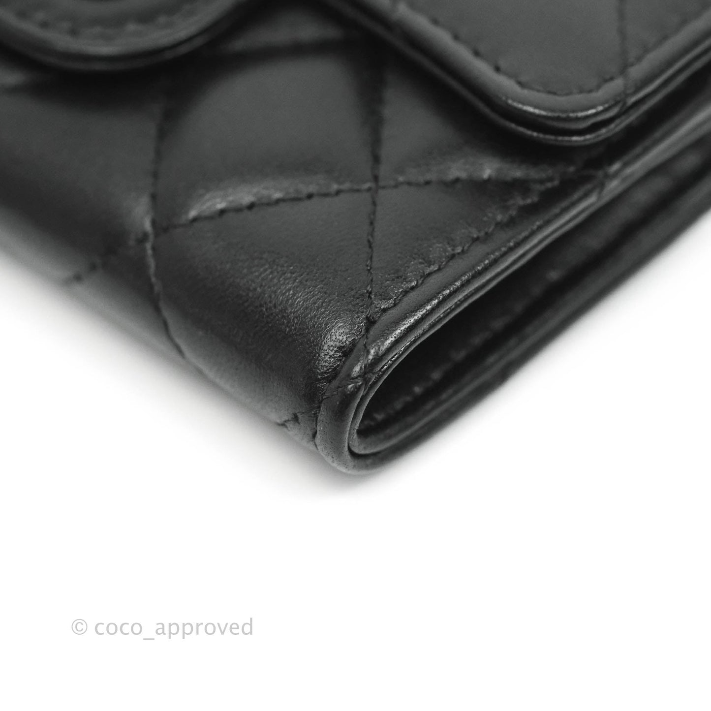 Chanel Quilted Flap Card Holder So Black Lambskin