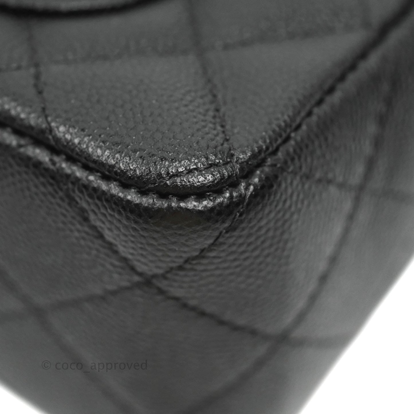 Chanel Quilted Mini Rectangular Flap Black Caviar Gold Hardware 18B