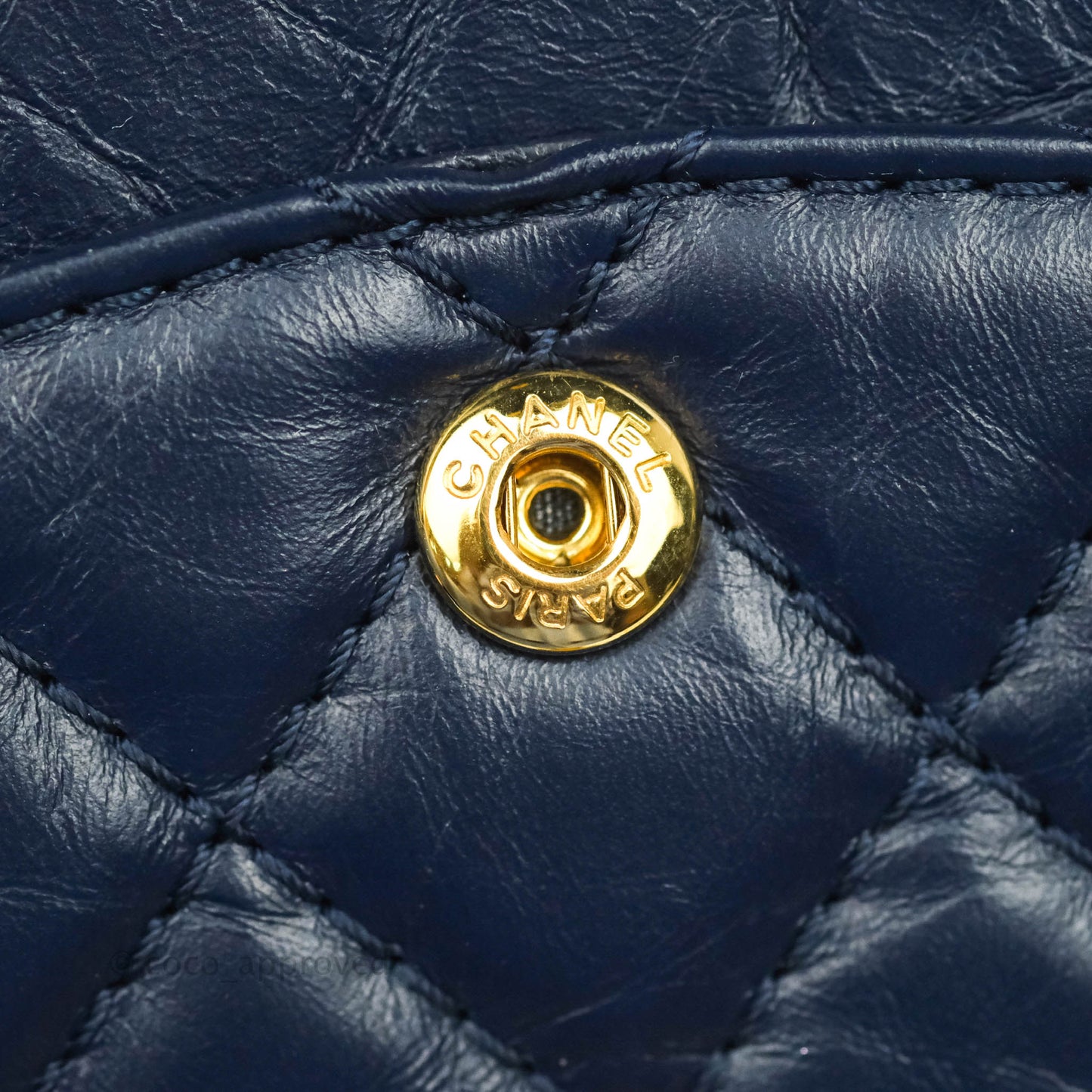 Chanel Reissue Quilted Navy Aged Calfskin Aged Gold Hardware 225