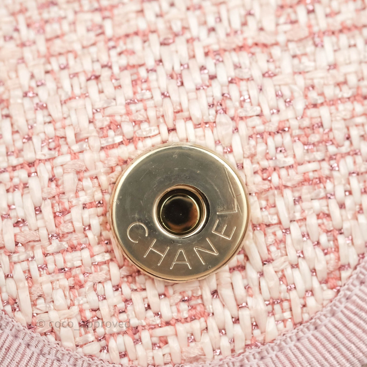 Chanel Large Deauville Pink Canvas Gold Hardware 19C