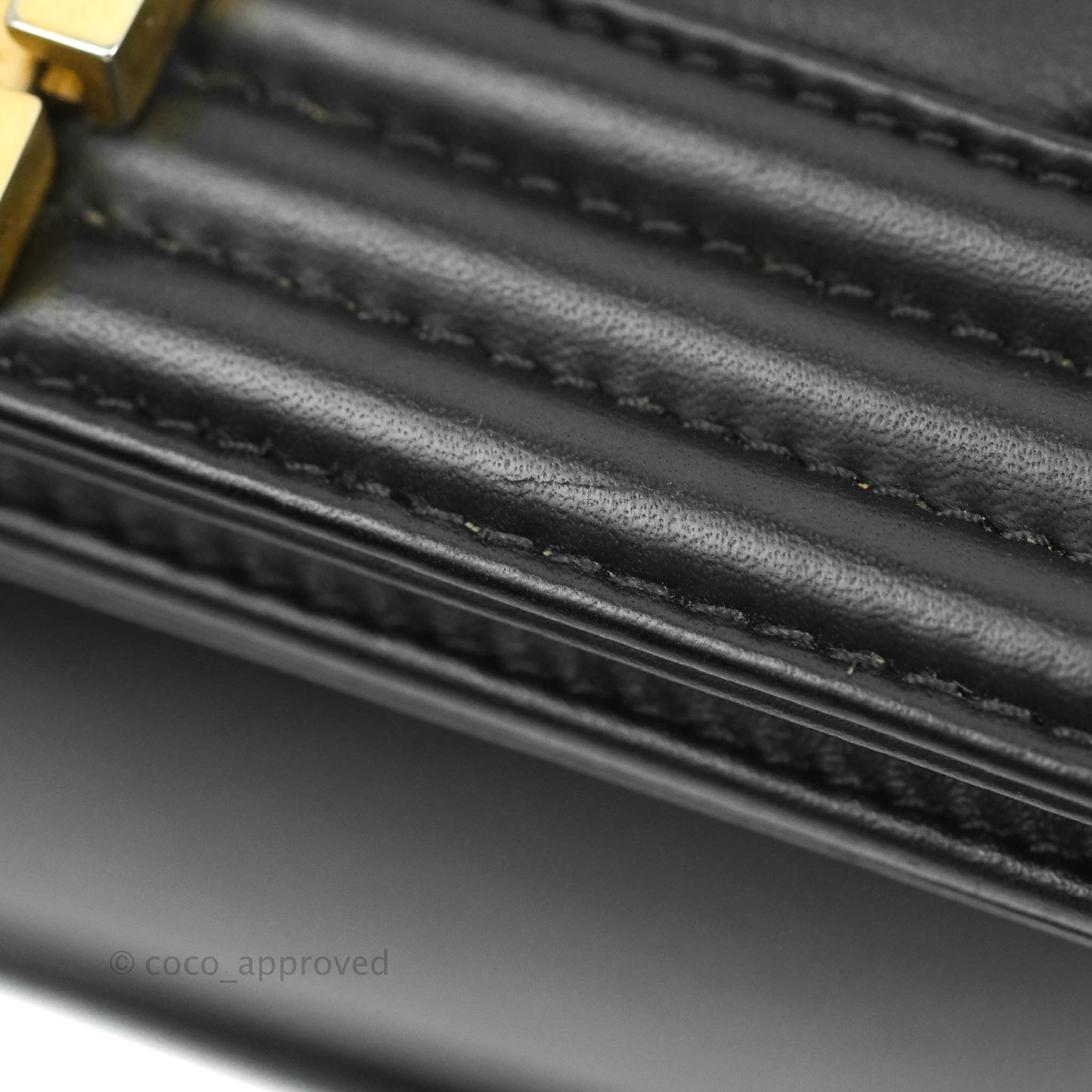Chanel Medium Chevron Boy Black Calfskin Aged Gold Hardware