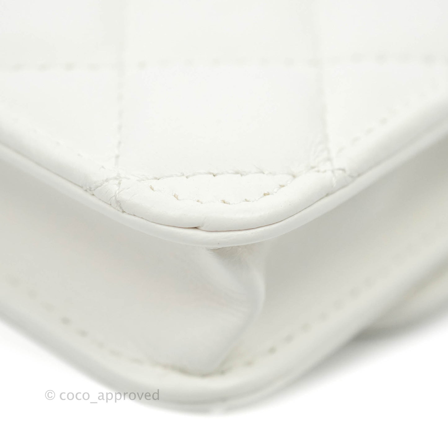 Chanel Mini Pearl Crush Clutch With Chain White Aged Gold Hardware