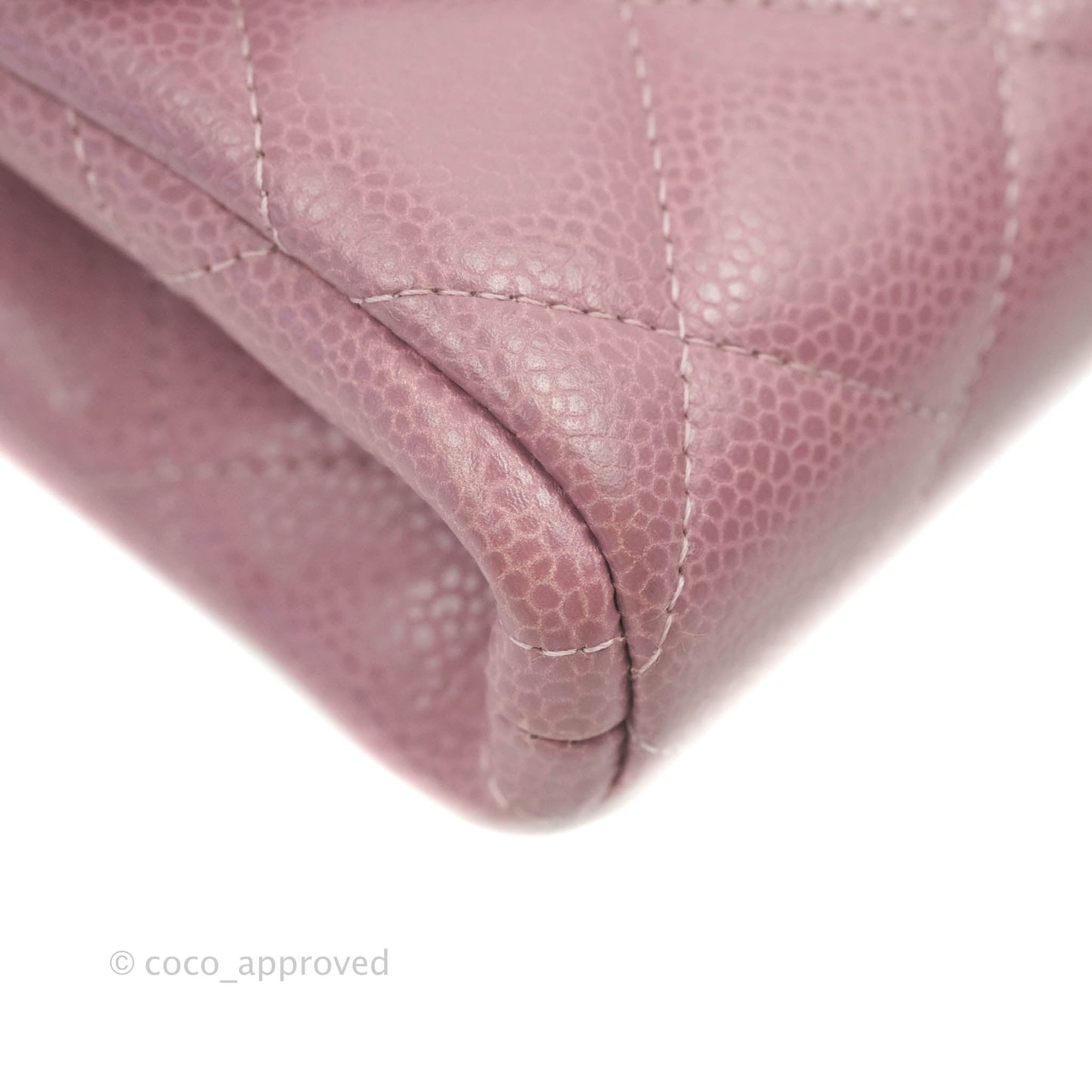 Chanel Quilted Clutch with Chain Pink Mauve Caviar Ruthenium Hardware