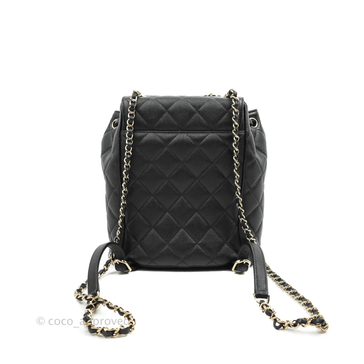 Chanel Quilted Black Caviar Duma Backpack Bag Gold Hardware 20C