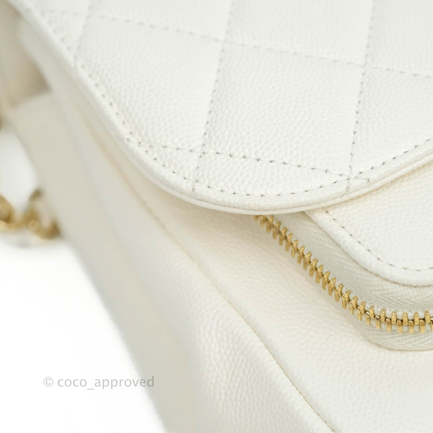 Chanel Quilted Medium Business Affinity Flap White Caviar Gold Hardware