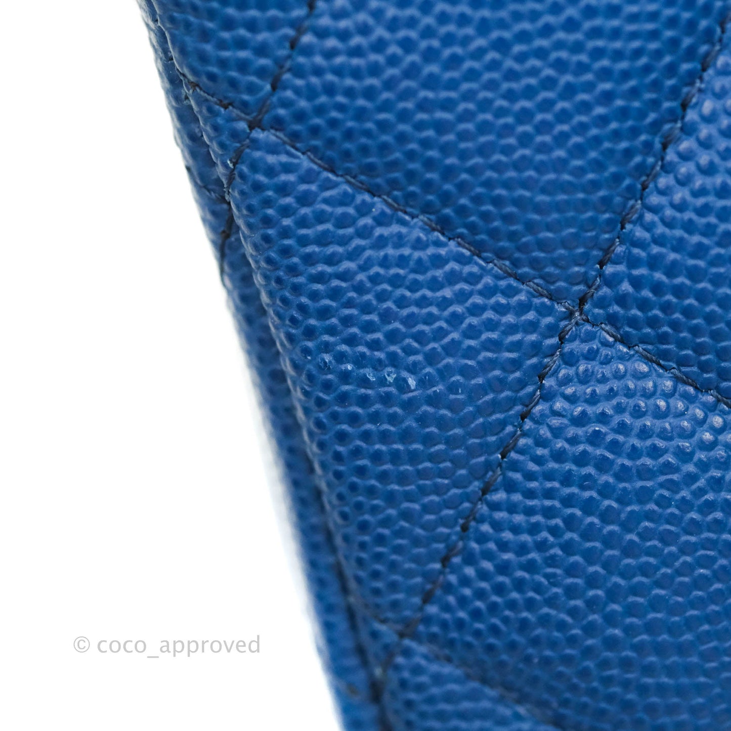 Chanel Quilted Mini Rectangular Flap Blue Caviar Silver Hardware