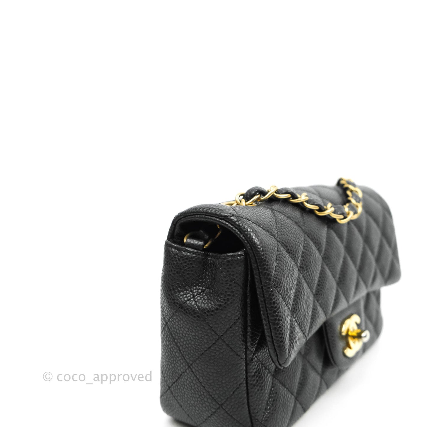 Chanel Quilted Mini Rectangular Black Caviar Gold Hardware