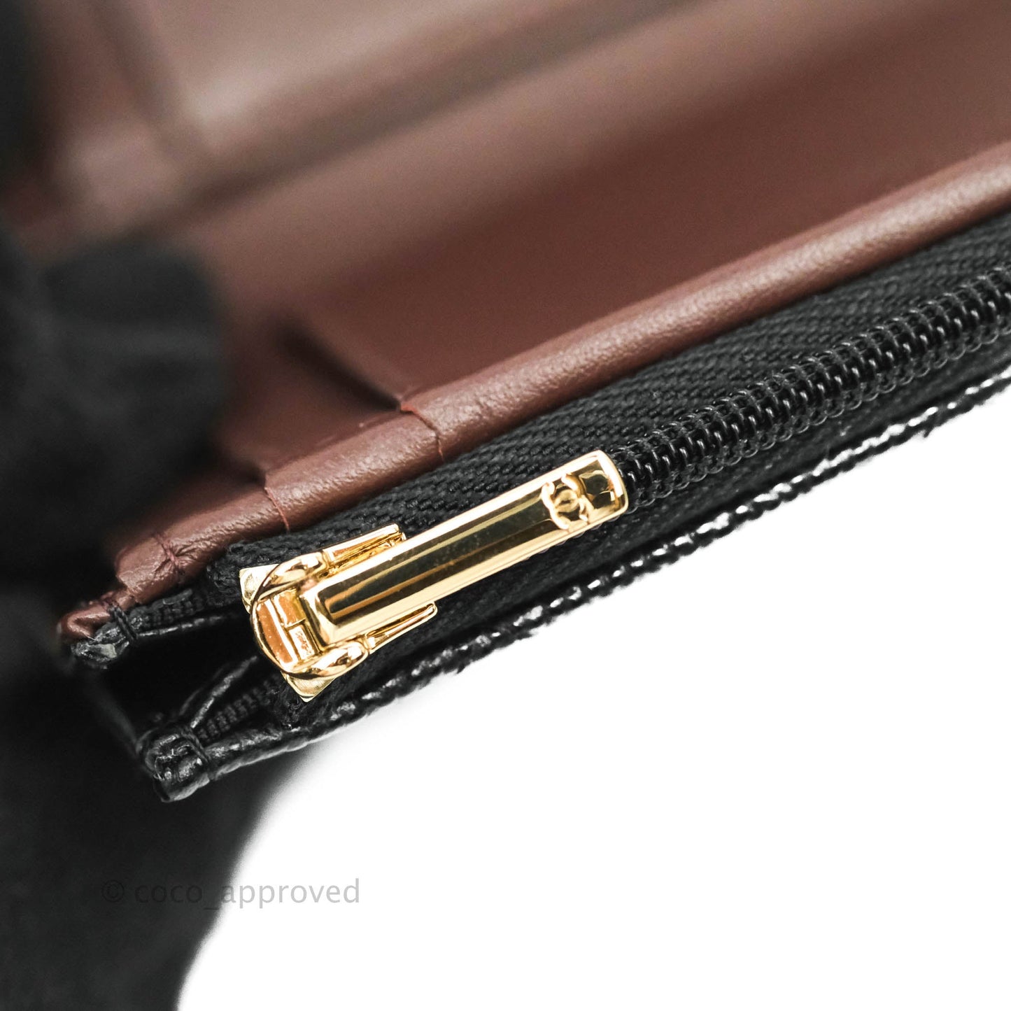 Chanel Classic Flap Wallet Black Caviar Gold Hardware⁣