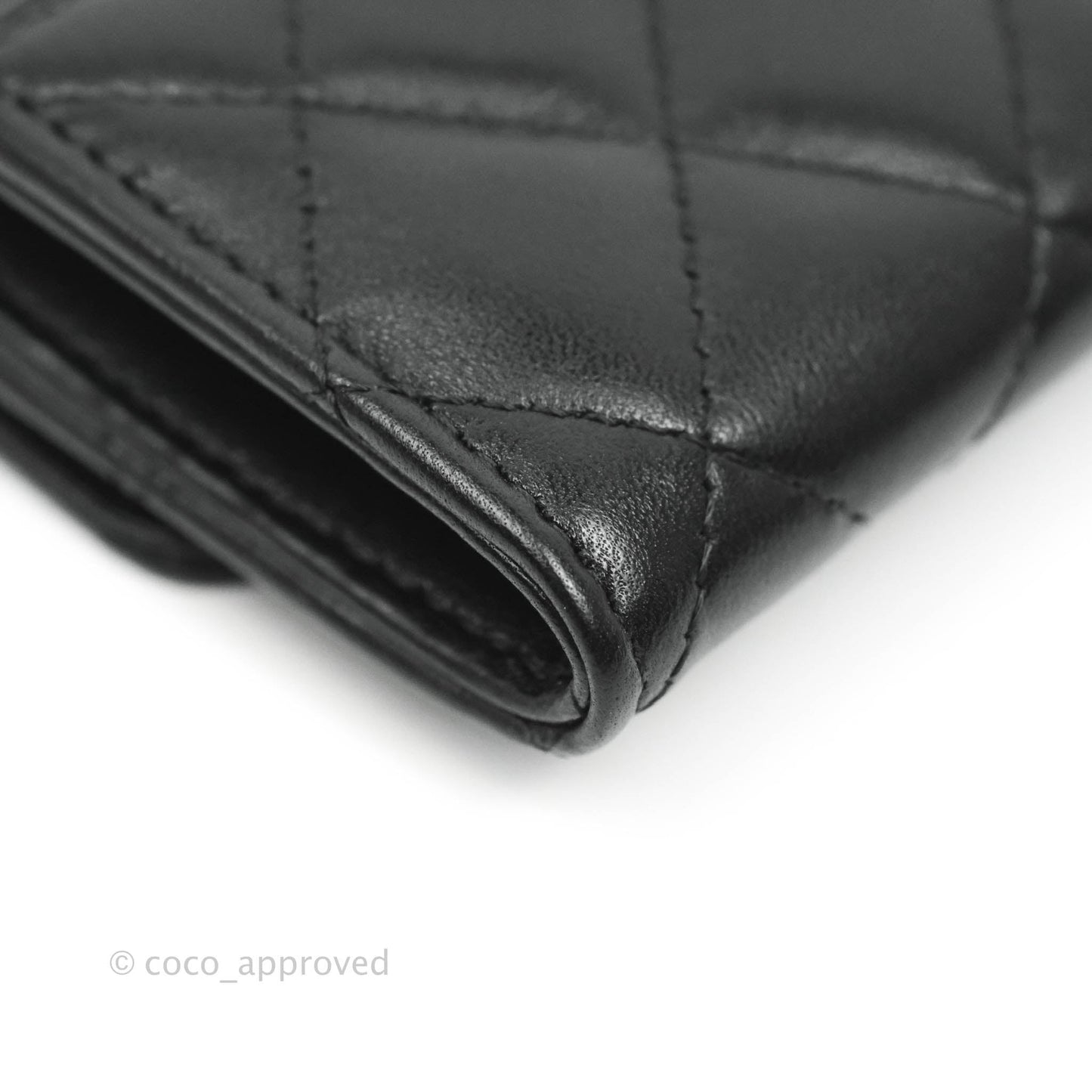 Chanel Quilted Flap Card Holder So Black Lambskin