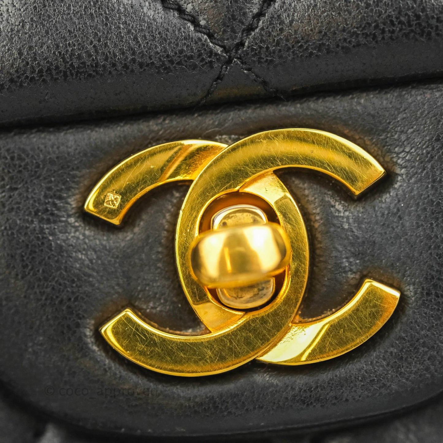 Chanel Classic Vintage Small S/M Flap Black Lambskin 24K Gold Hardware