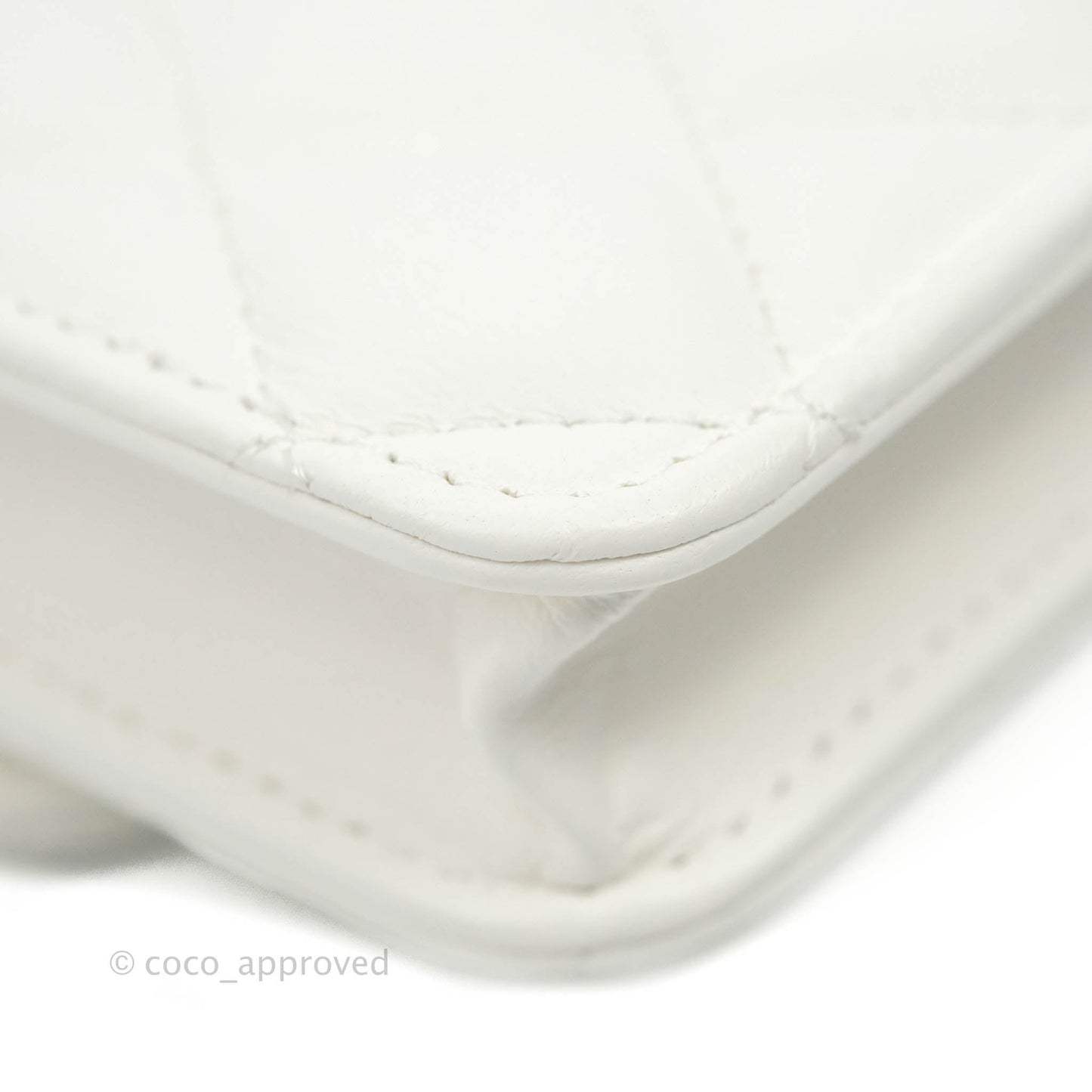 Chanel Mini Pearl Crush Clutch With Chain White Aged Gold Hardware