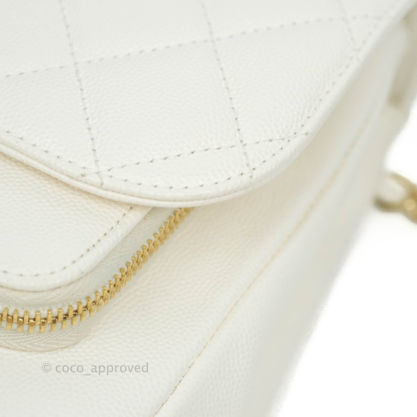 Chanel Quilted Medium Business Affinity Flap White Caviar Gold Hardware