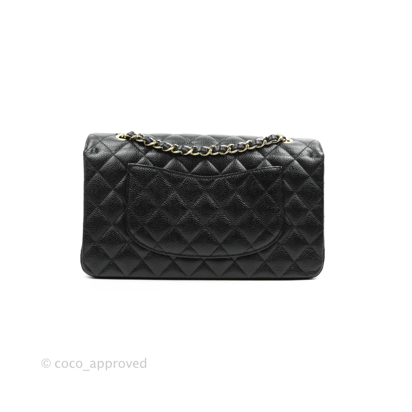 Chanel Classic M/L Medium Double Flap Black Caviar Gold Hardware